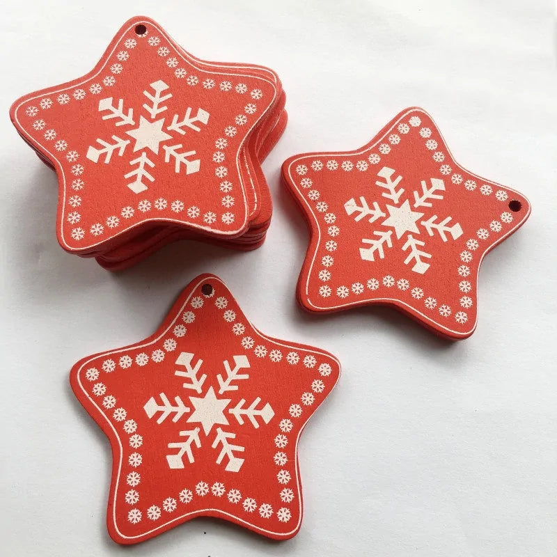 New Year and Christmas Wood Ornaments