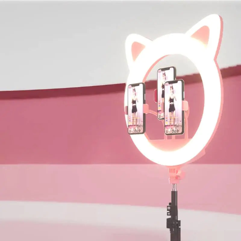 Ring Light With Cat Ear-Shaped Design (black or pink)