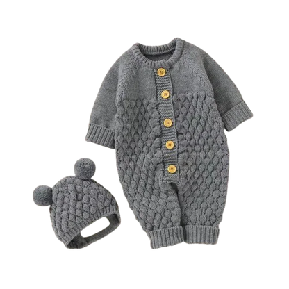 Baby Knit Set - Romper, Beanie, Mittens & Booties