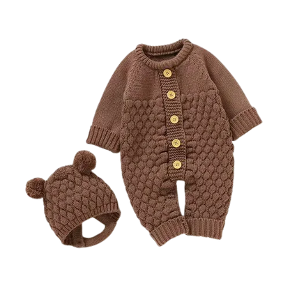 Baby Knit Set - Romper, Beanie, Mittens & Booties