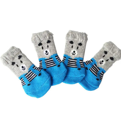 4Pcs Set Knitted Pet Socks