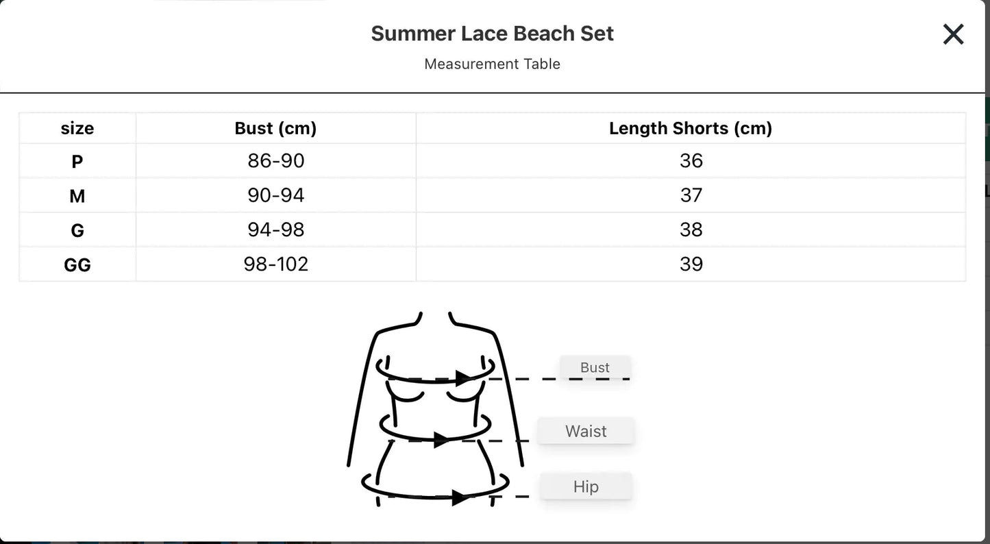 Lace Summer Beach Set (various colors)