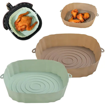 4pcs Silicone Recyclable Air Fryer Basket Liners - Oven Mold Baking Trays