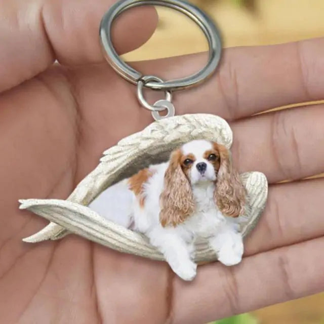 Dog Sleeping Angel Keychain (various colors)