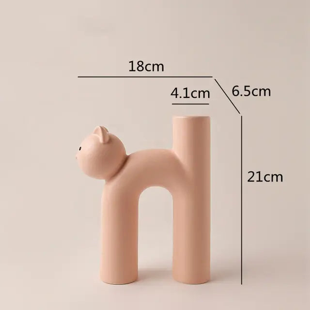 Cat Tube Vase (3 shades)