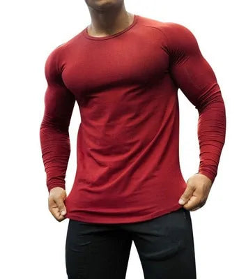 Long Sleeve Cotton T-Shirt: Jogger Muscle Exercise (various colors)