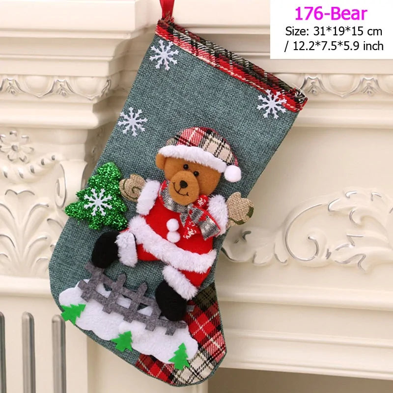 22 Different Christmas Stockings (Santas, Snowmen, Bears...)