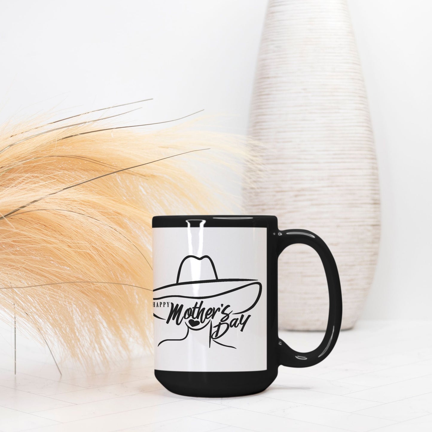 Mug - Mother's Day, White Hat, 15oz, Blk