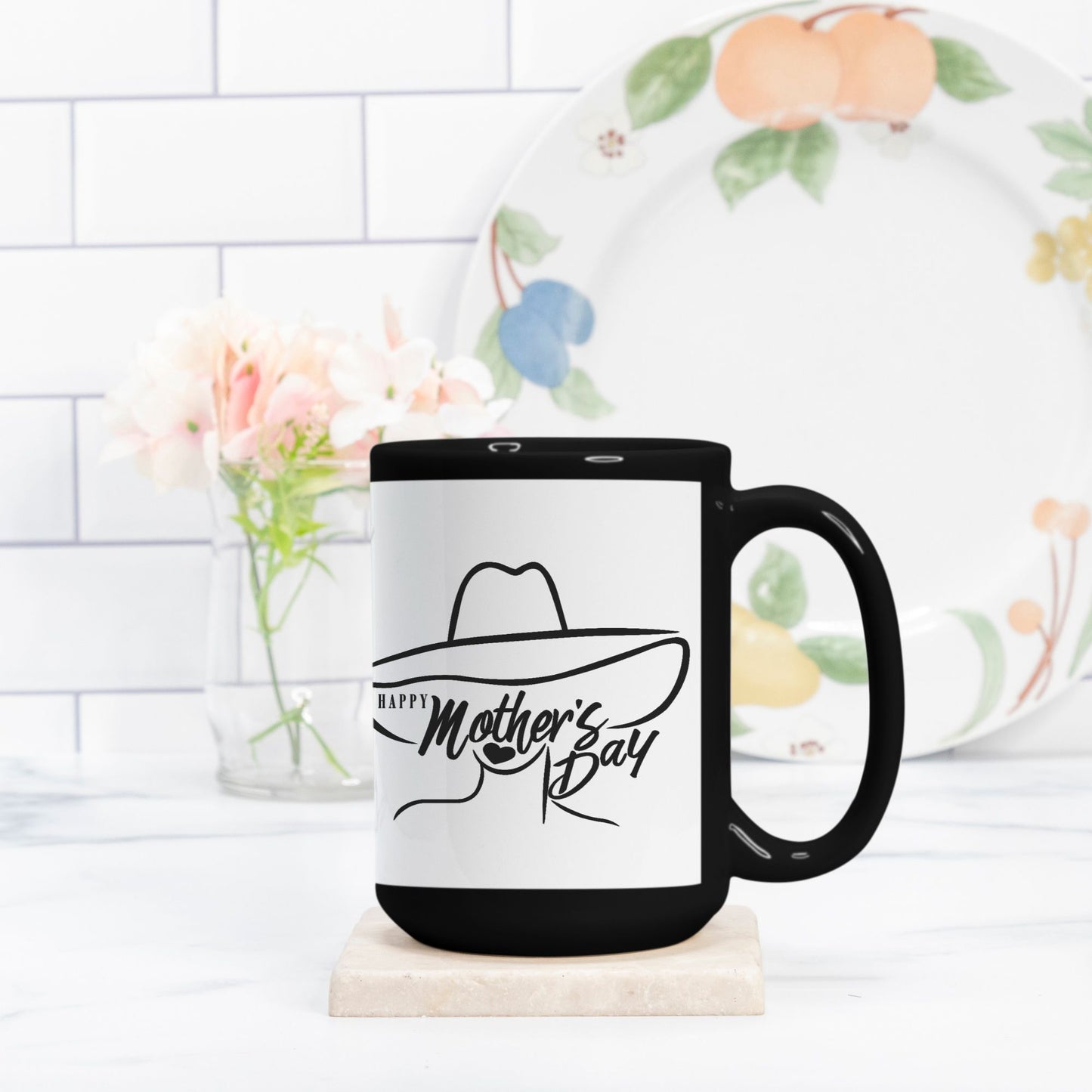 Mug - Mother's Day, White Hat, 15oz, Blk