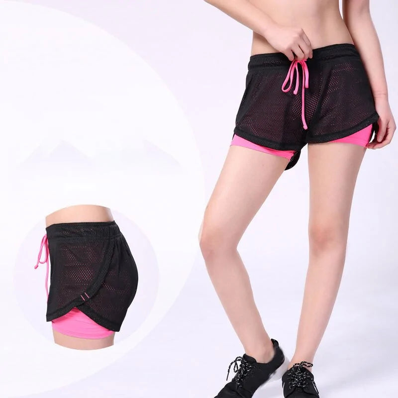 Yoga Shorts: Elastic Leggings with Breathable Mesh Panels (various colors)