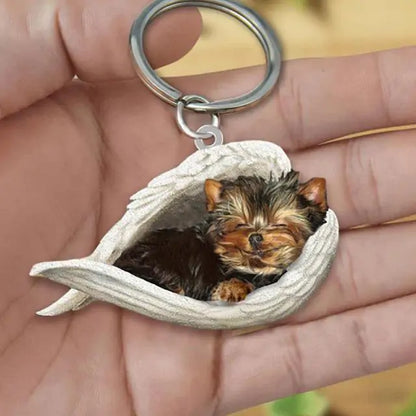 Dog Sleeping Angel Keychain (various colors)