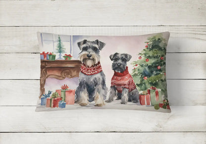 Schnauzer Christmas Throw Pillow