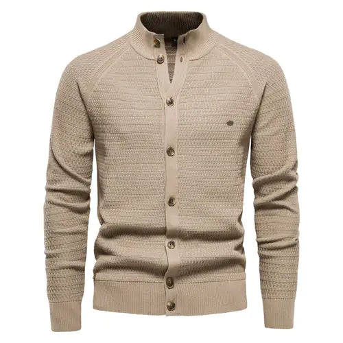 Button Mock Neck Men's Cardigan (various colors)