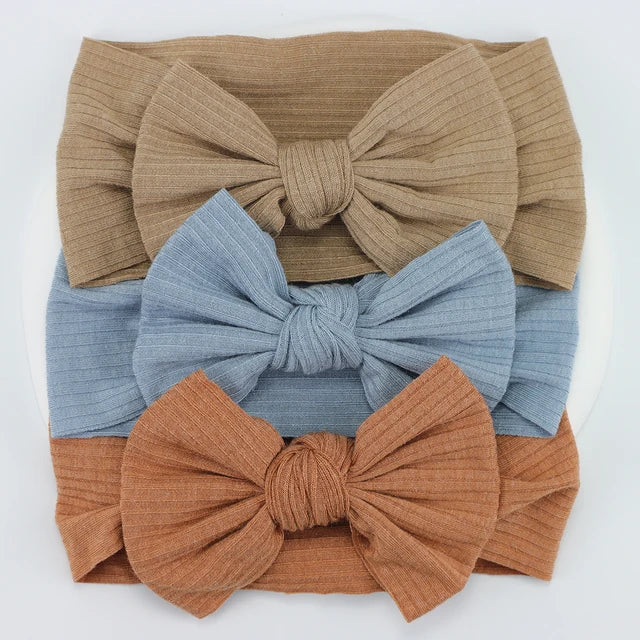 3Pcs/Lot Knit Baby Headband Bow Set (various colors)