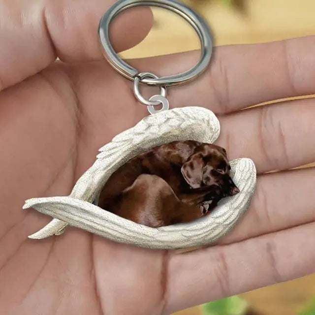 Dog Sleeping Angel Keychain (various colors)