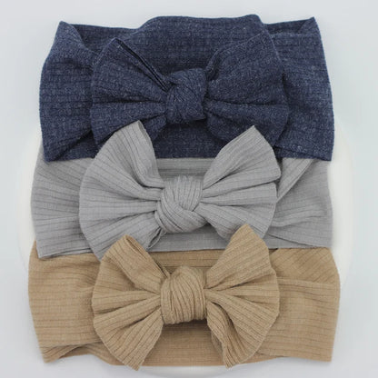 3Pcs/Lot Knit Baby Headband Bow Set (various colors)