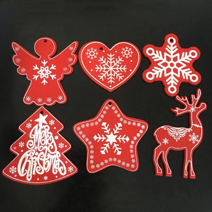 New Year and Christmas Wood Ornaments