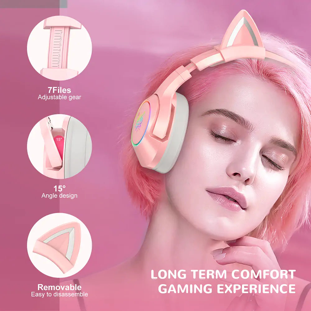 Cute Cat Ear Headphone with Mic (various colors)