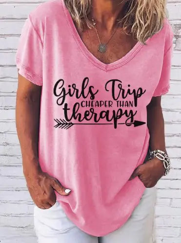 Women Girl's Trip Therapy Tee (various colors)