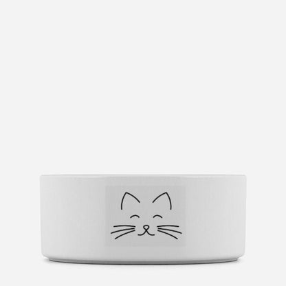 Pet Bowl  - simple line art cat face