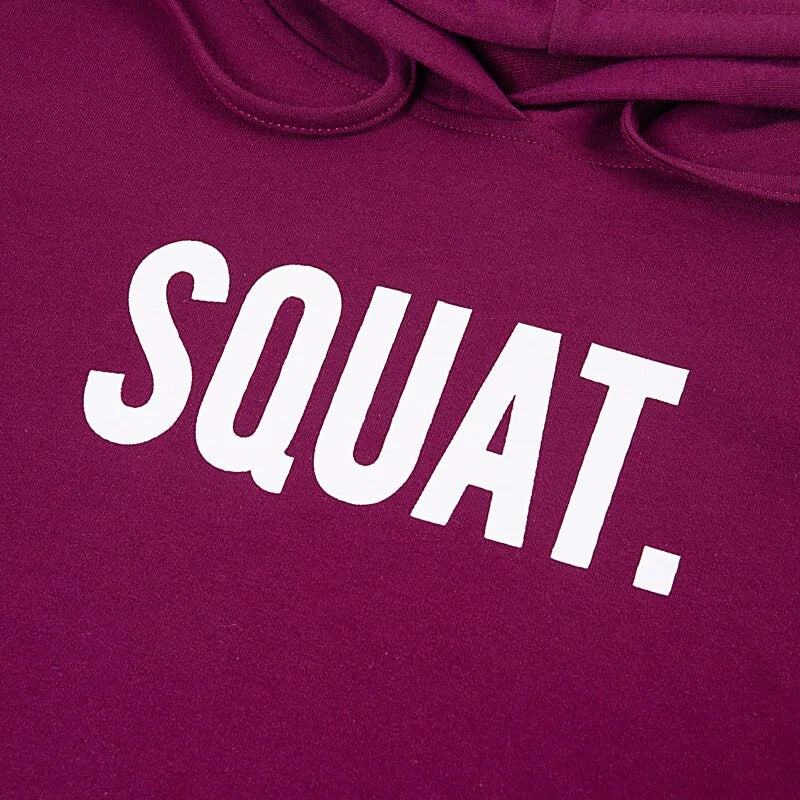 Letter Print SQUAT Hoodies Women's Crop Tops (2 shades)