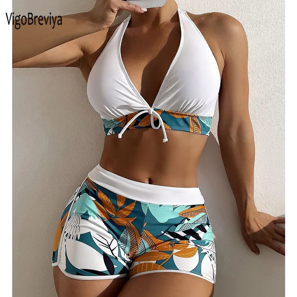 Print Tied Halter Swimwear (22 choicesl