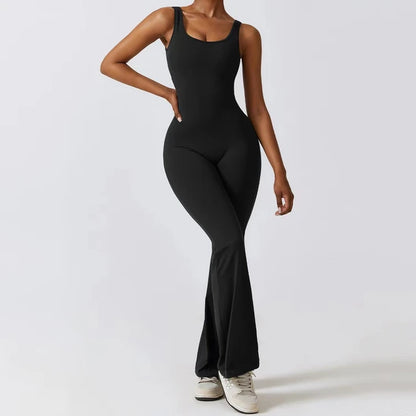 Sports Style Hollow Back Bodysuit Yoga Jumpsuit (6 shades)