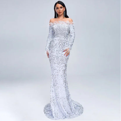 Elegant Evening Dress (black or white)