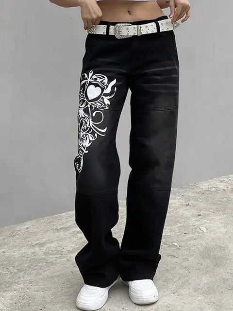 Harajuku Printed Cargo Jeans (3 shades)