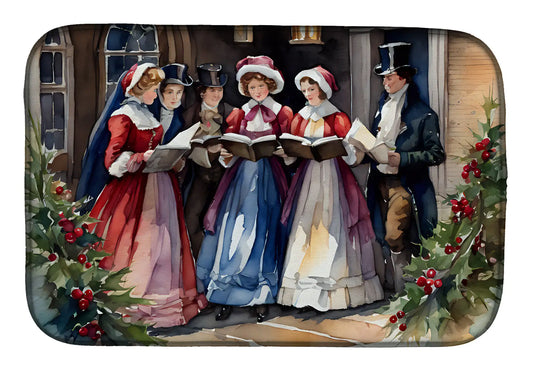 Christmas Carolers Dish Drying Mat