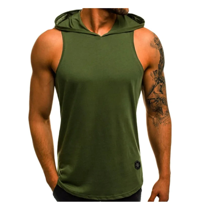 Men's Sleeveless Hoodie T-shirts (4 colors)