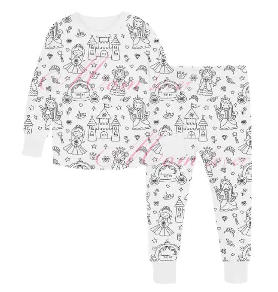 Children's Hand-painted Graffiti Pajamas Suit