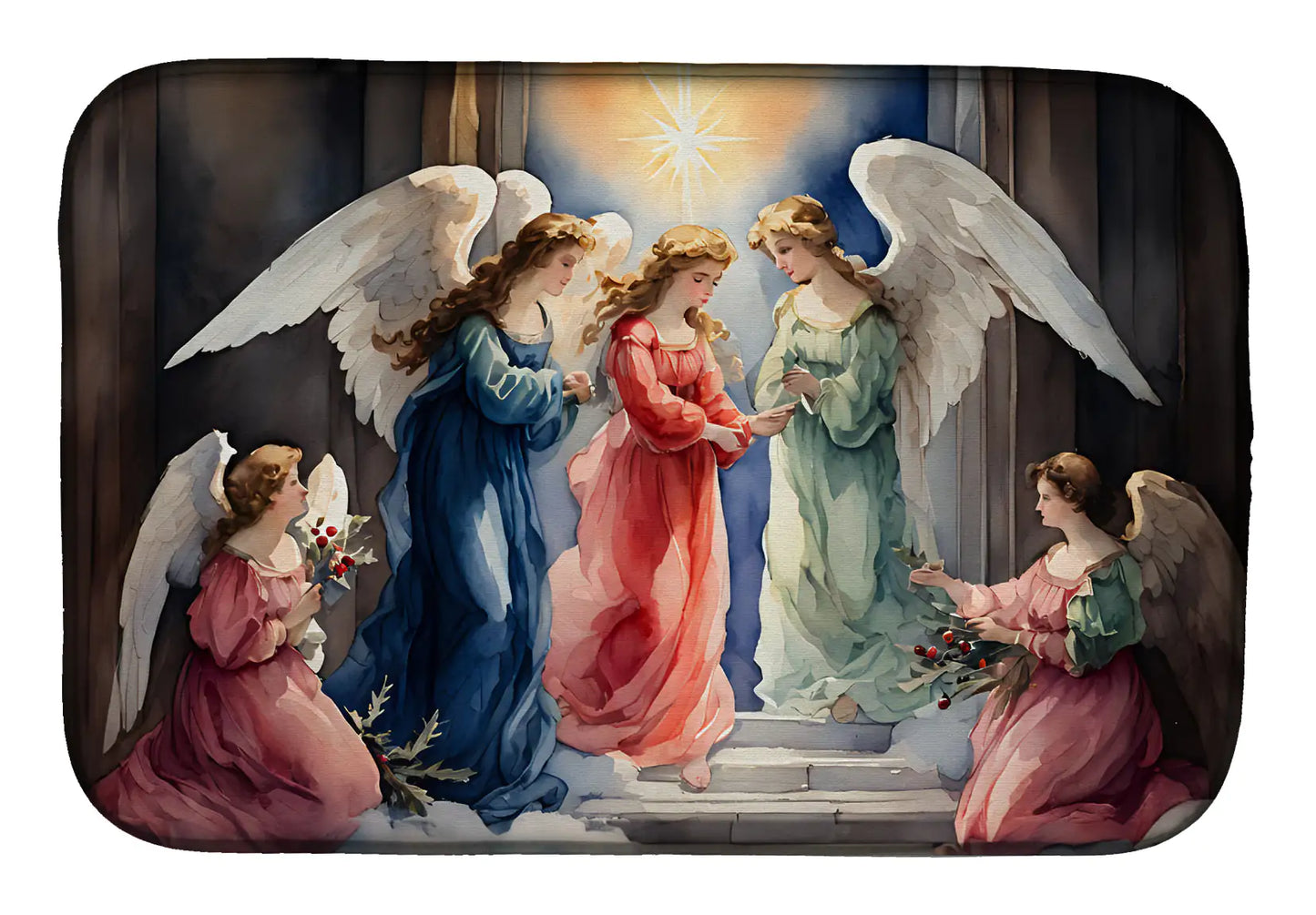 Christmas Angels Dish Drying Mat