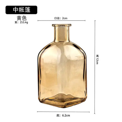 Colorful Glass Vase Transparent Simple Glass Bottle