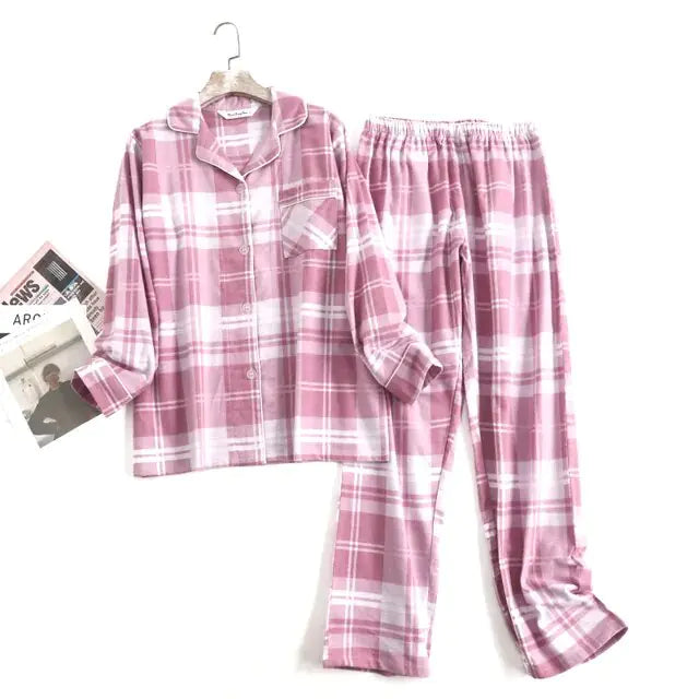 Cotton Flannel Women's Pajamas Sets (various colors)