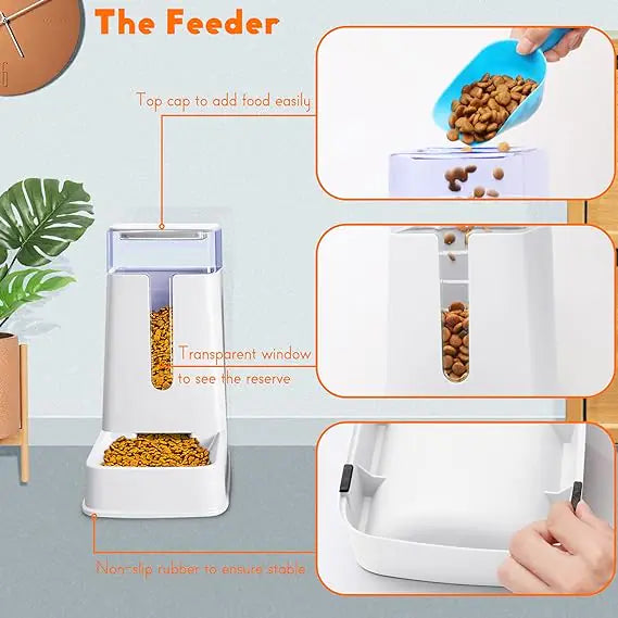 Automatic Pet Food & Water Feeder