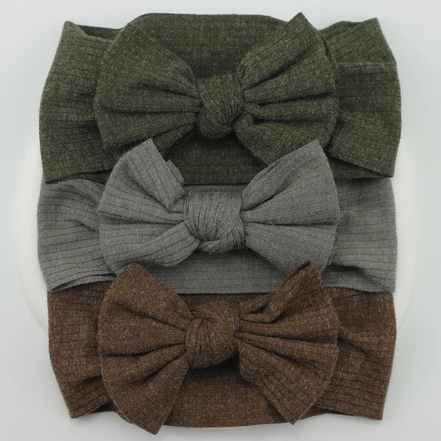 3Pcs/Lot Knit Baby Headband Bow Set (various colors)