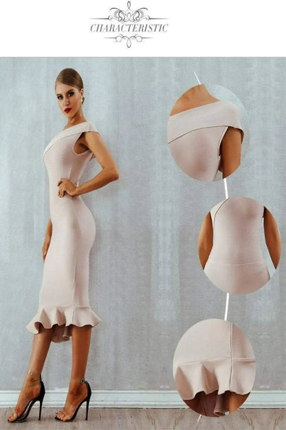 Midnight in London Off Shoulder Bodycon Dress (various colors)