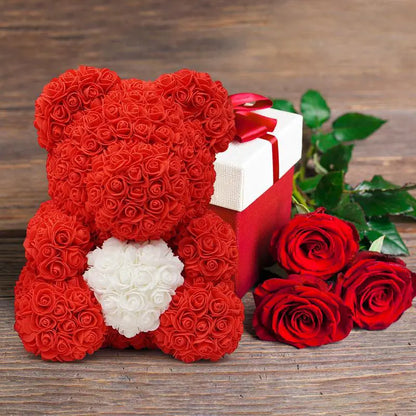 Valentine's Day Rose Flower Bear (various colors)