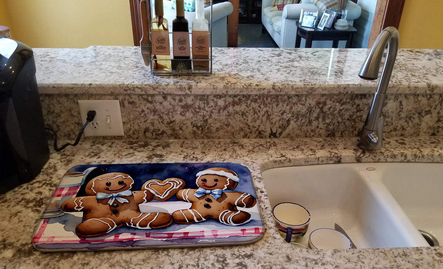 Christmas Gingerbread Dish Drying Mat