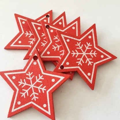 New Year and Christmas Wood Ornaments