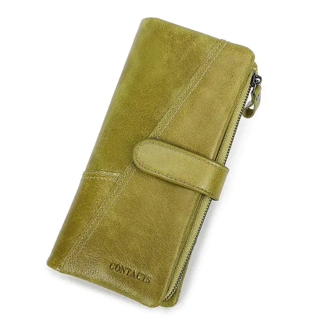 Genuine Leather Women's Long Wallet (various colors)