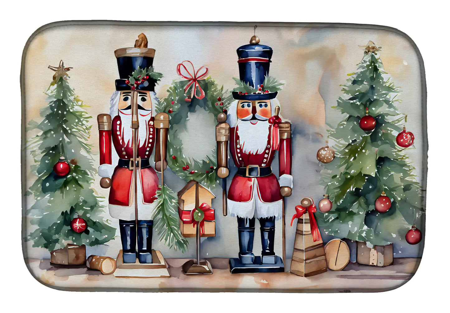 Christmas Nutcrackers Dish Drying Mat