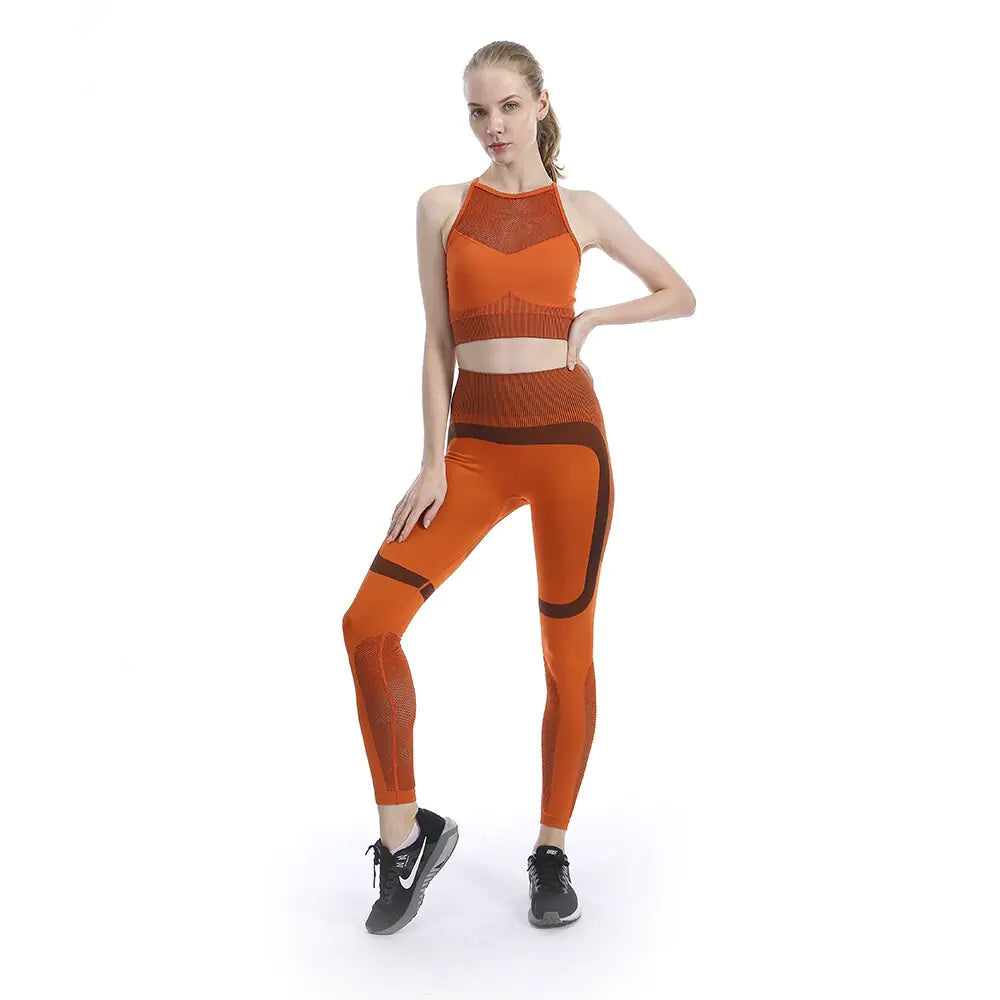 3 Piece Fitness Yoga Set: Leggings, Sports Bra, Sleeveless Tops (various colors)