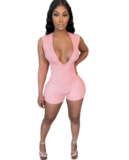 Summer Ribbed Knitted Playsuit (various colors)