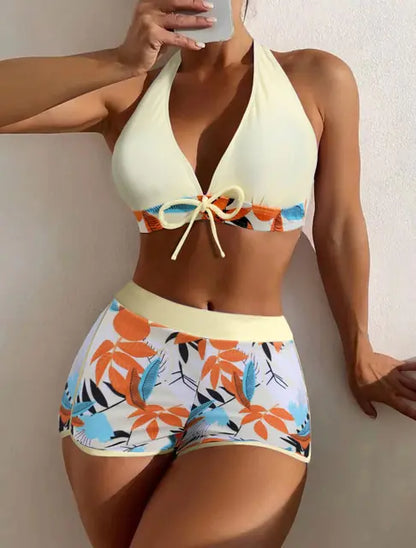 Print Tied Halter Swimwear (22 choicesl