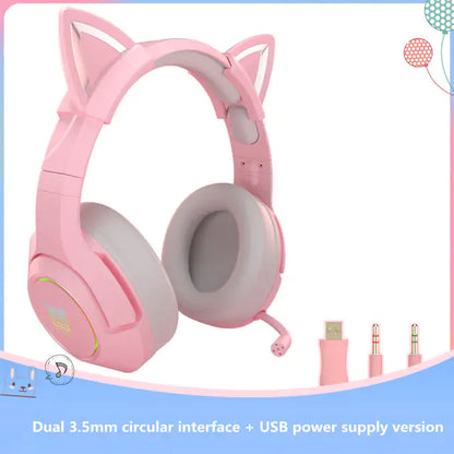 Cute Cat Ear Headphone with Mic (various colors)