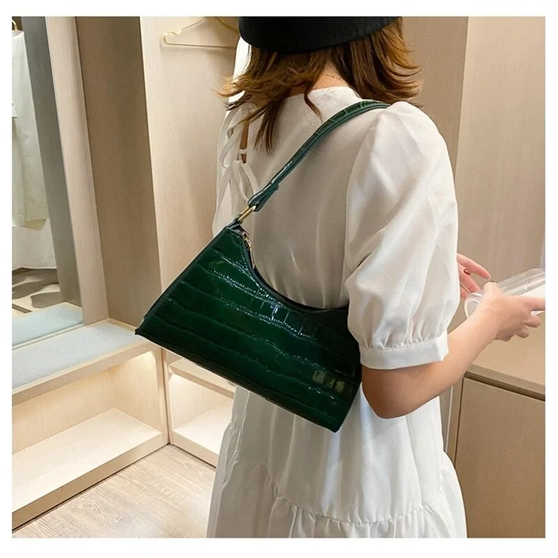 Crocodile Pattern PU Leather Women's Shoulder Bag