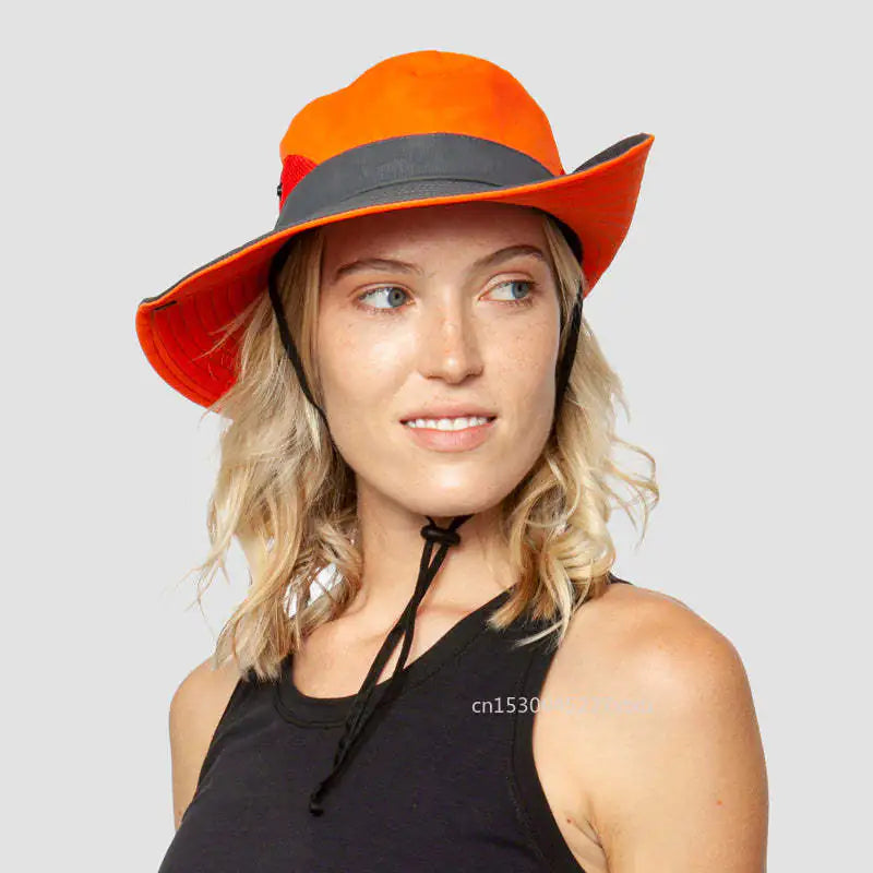 Wide Brim UV Protection Hat with Ponytail Opening (various colors)