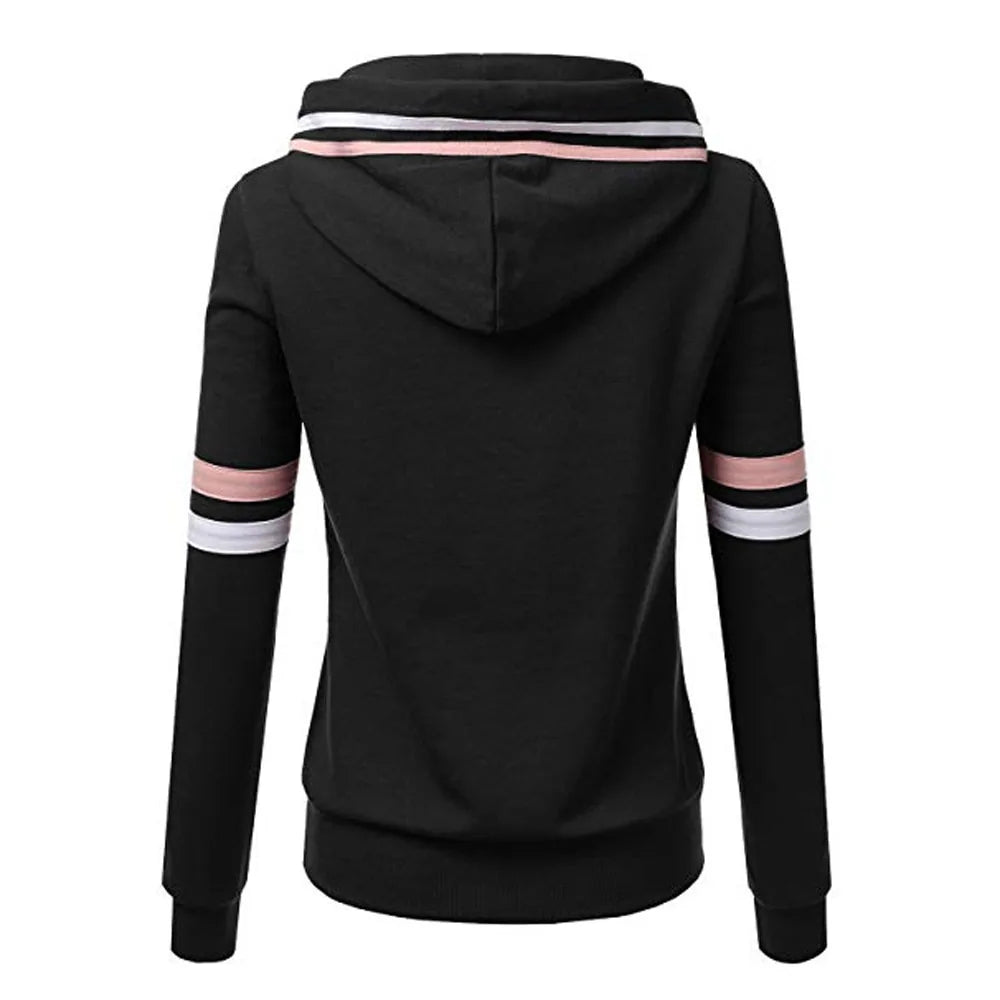 Women's Striped Hooded Pocket Sweatshirt (4 colors)